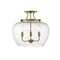 Z-Lite Joliet 3 Light Semi Flush Mount, Olde Brass & Clear 473SF-OBR - alternate 4